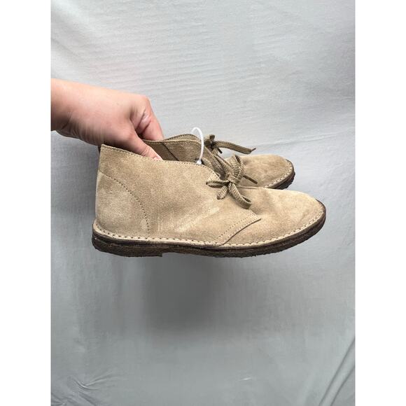 J Crew Crewcuts leather suede boots ' 1990 MacAlister in camel: Big Kid size K5 - Picture 3 of 12